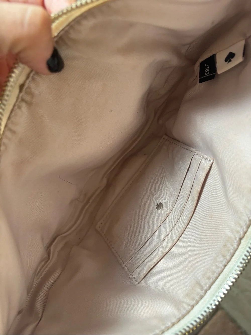 kate spade Cream Pebbled Leather Crescent Shoulder Bag